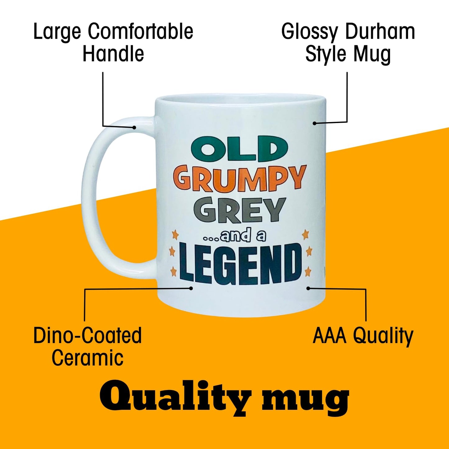 Old Grumpy Grey and a Legend Mug